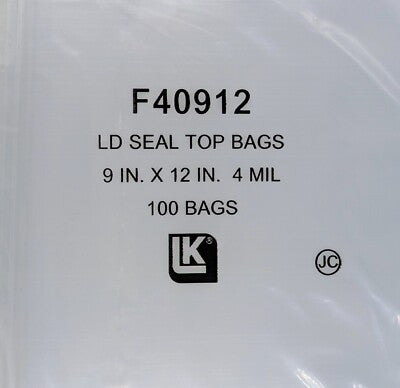 F40912 SEAL TOP BAG 9X12X.004 CLEAR