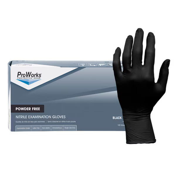 HOS-GL-N145FXL X-LARGE 5MIL NITRILE EXAM GLOVES POWDER-FREE BLACK